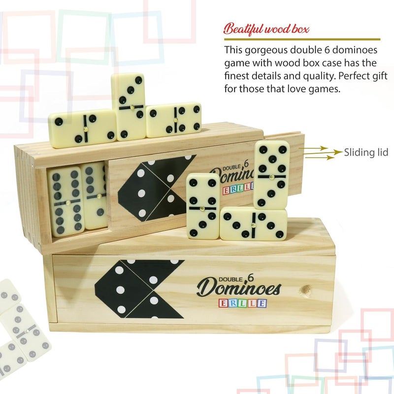 ERLLE - Jumbo Dominoes Set, Extra-Large Double Six Domino Set for Kids & Adults, Premium Giant Dominoes for Outdoor & Indoor Games, Classic Mexican Train, Chicken Foot, and Family Game Night Fun - Image 4